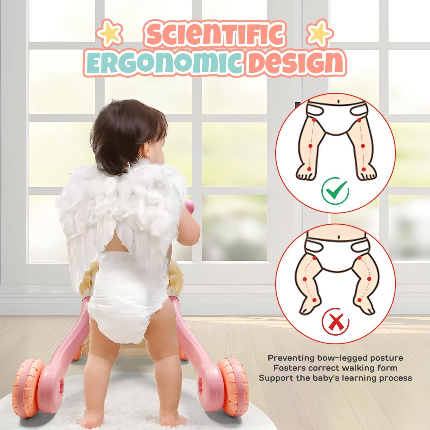 Pink Gliding Walker with Music