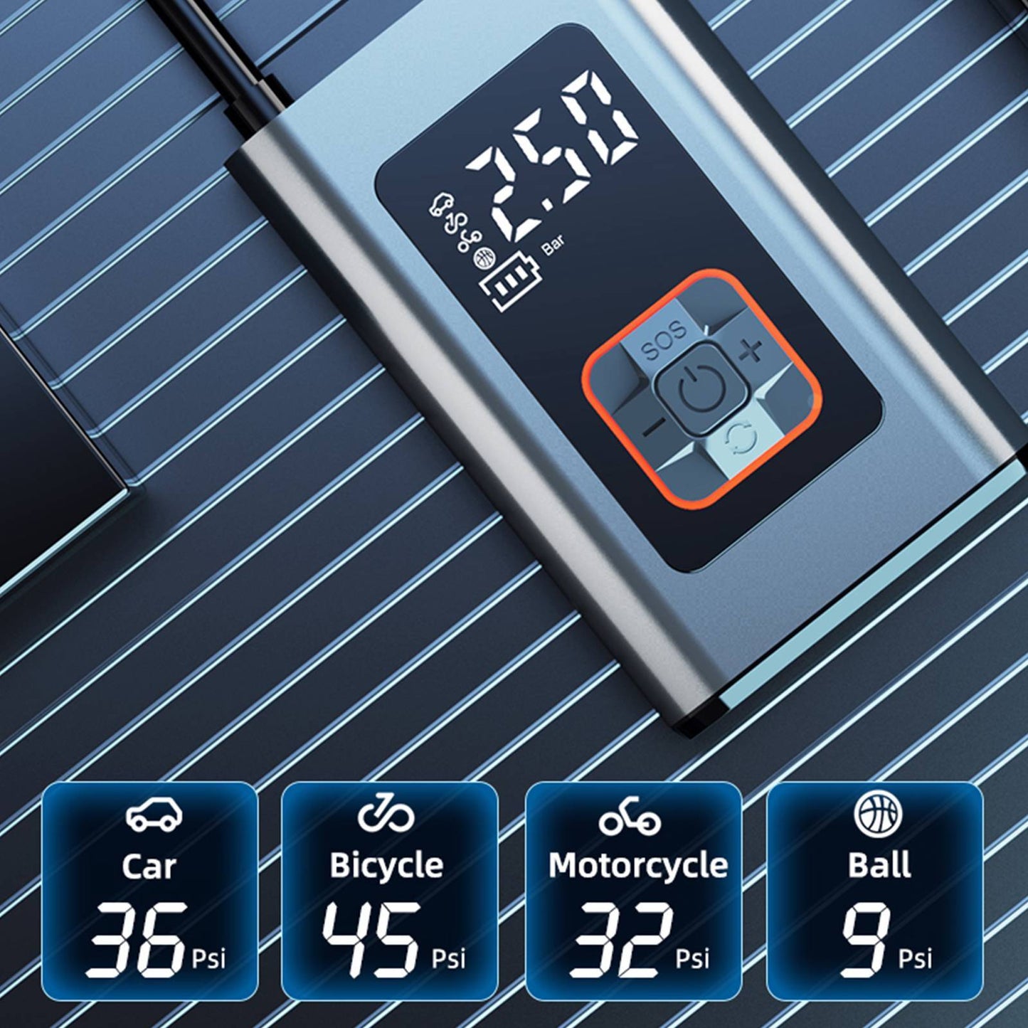 9-Function Digital Portable Tire Inflator