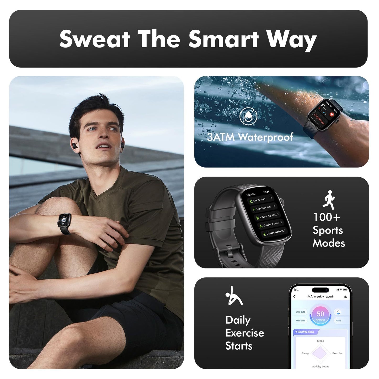 Bluetooth Call Waterproof Fitness Smartwatch