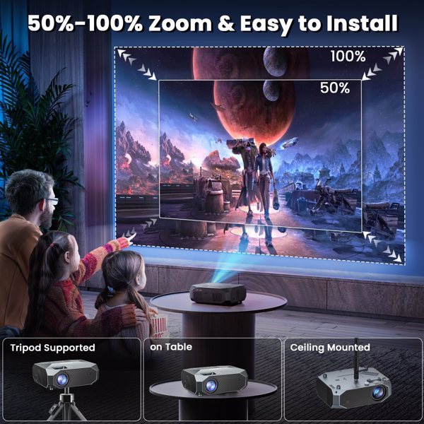 1080P Supports 4K Projector With 5G