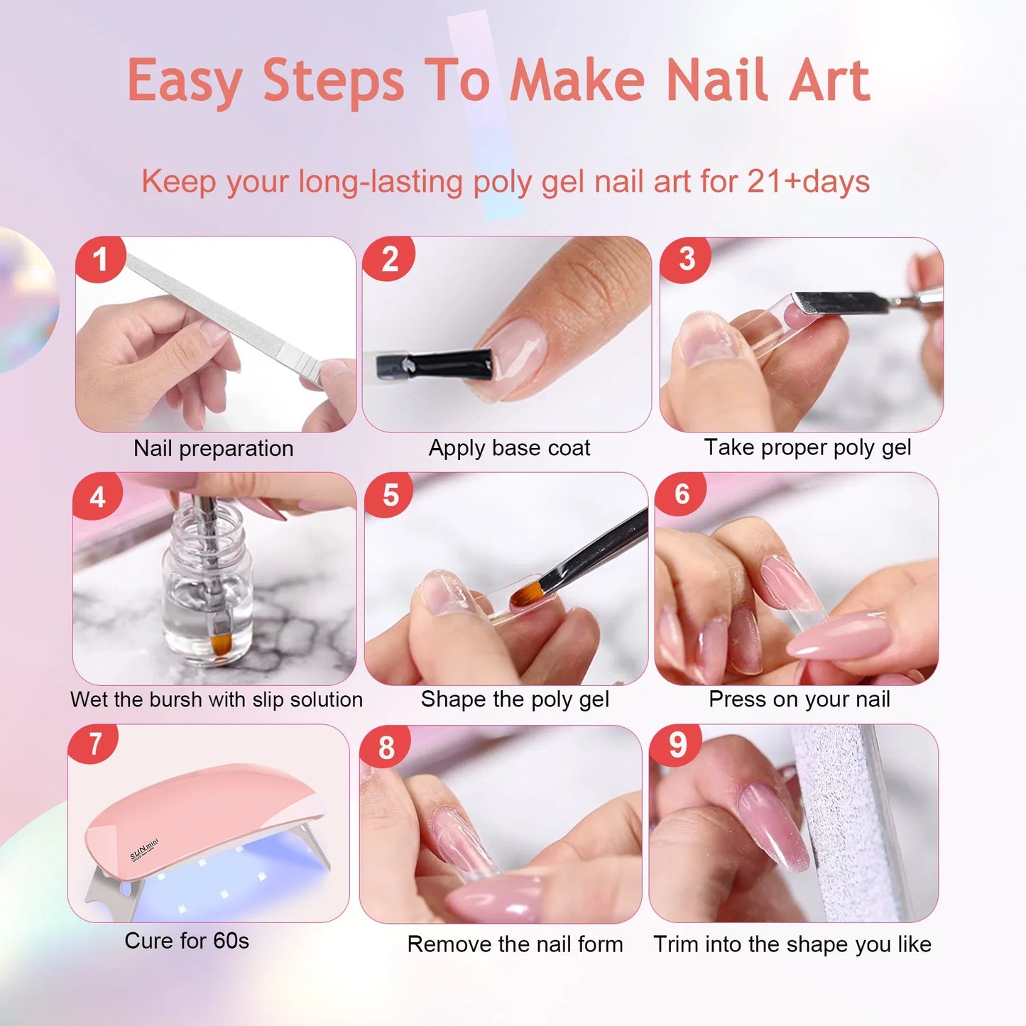 6 PCS Poly Gel Nail Kit