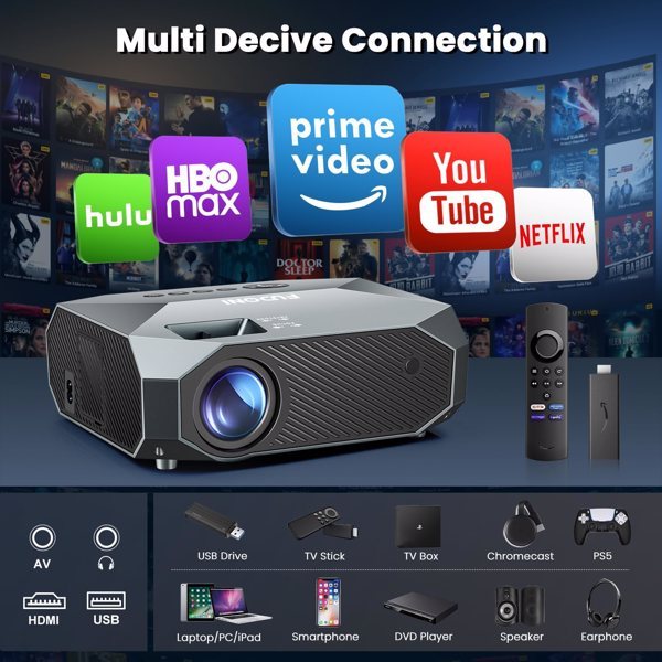 1080P Supports 4K Projector With 5G