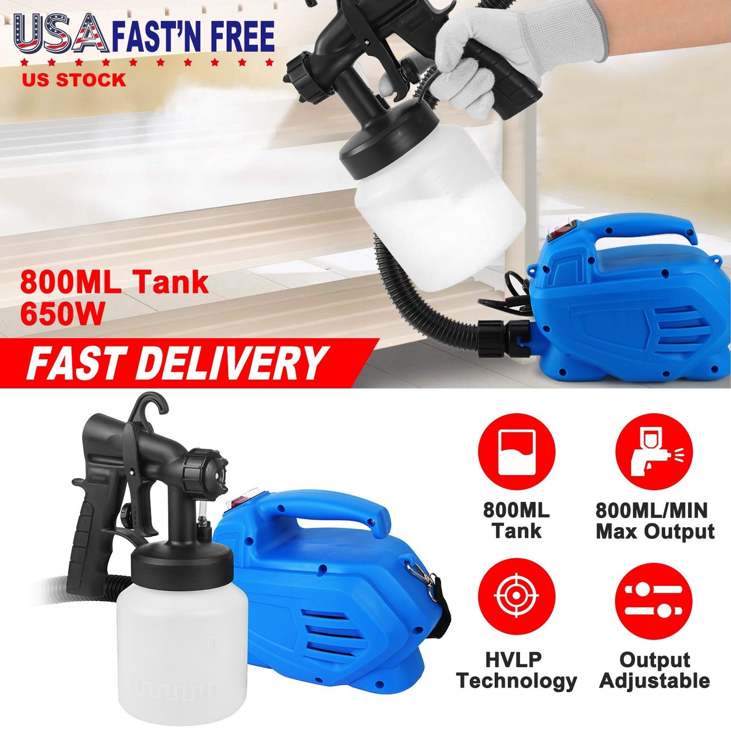 650W 800ML Paint Sprayer