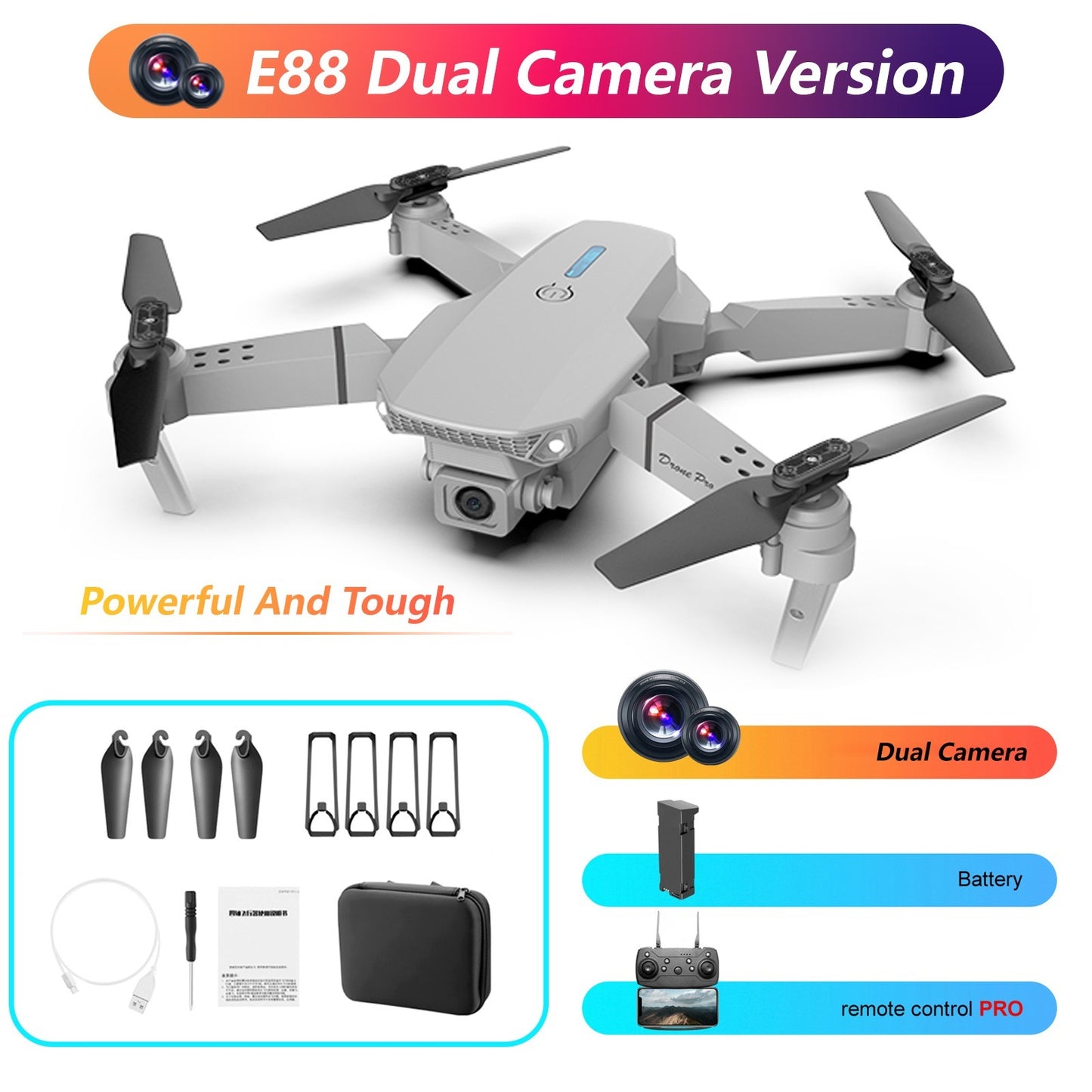 E88 Dual-Camera Drone
