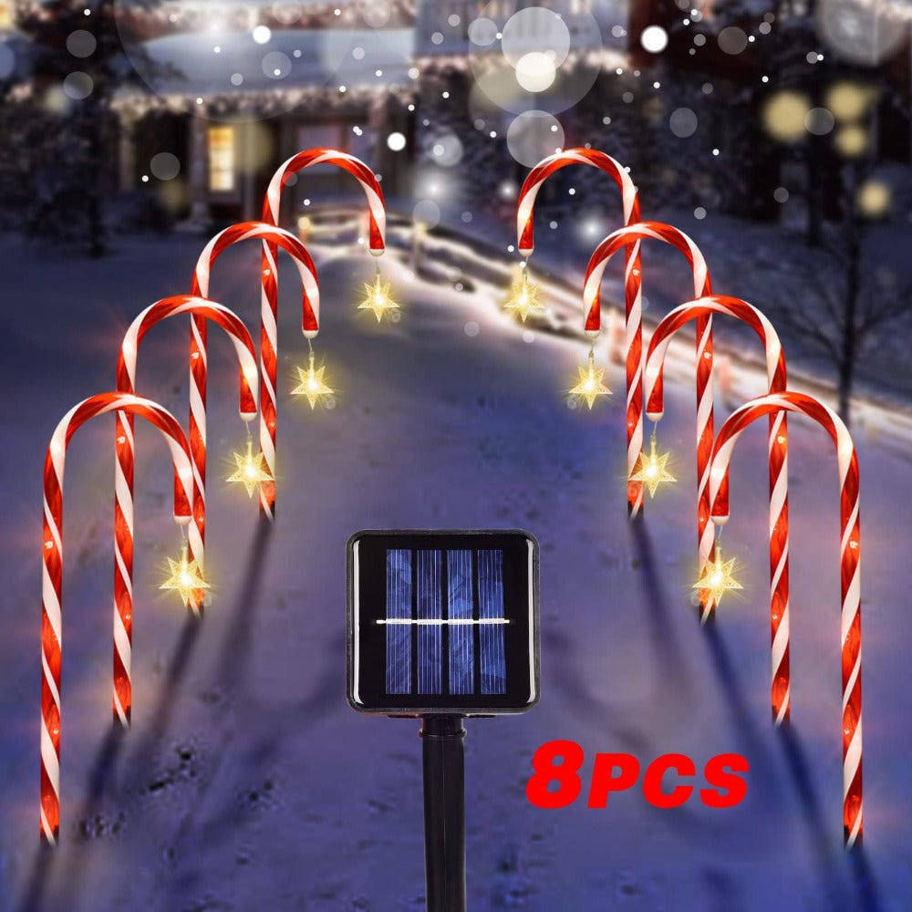 Christmas Solar Cane Lamp Set