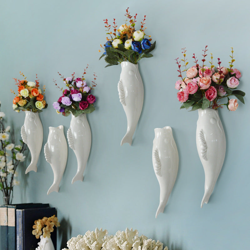 Wall Ceramic Goldfish Decoration