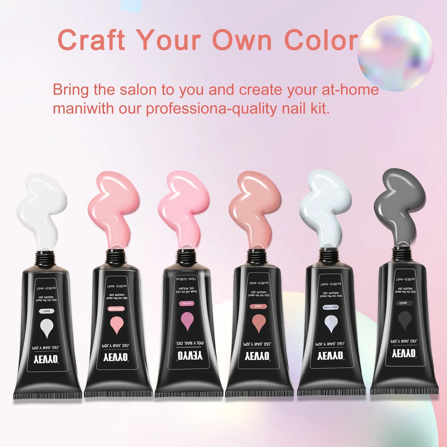 6 PCS Poly Gel Nail Kit