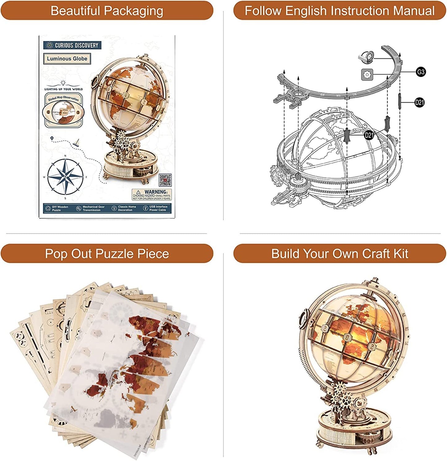 3D Wooden Building Block Kits
