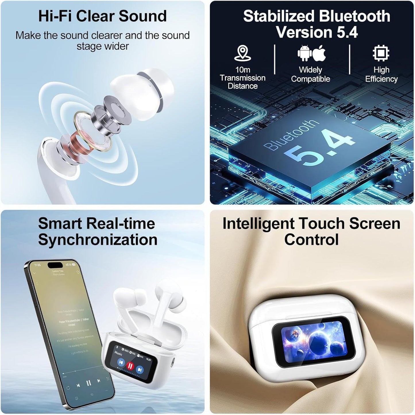 Wireless Earbuds, 5.4 Bluetooth Headphones