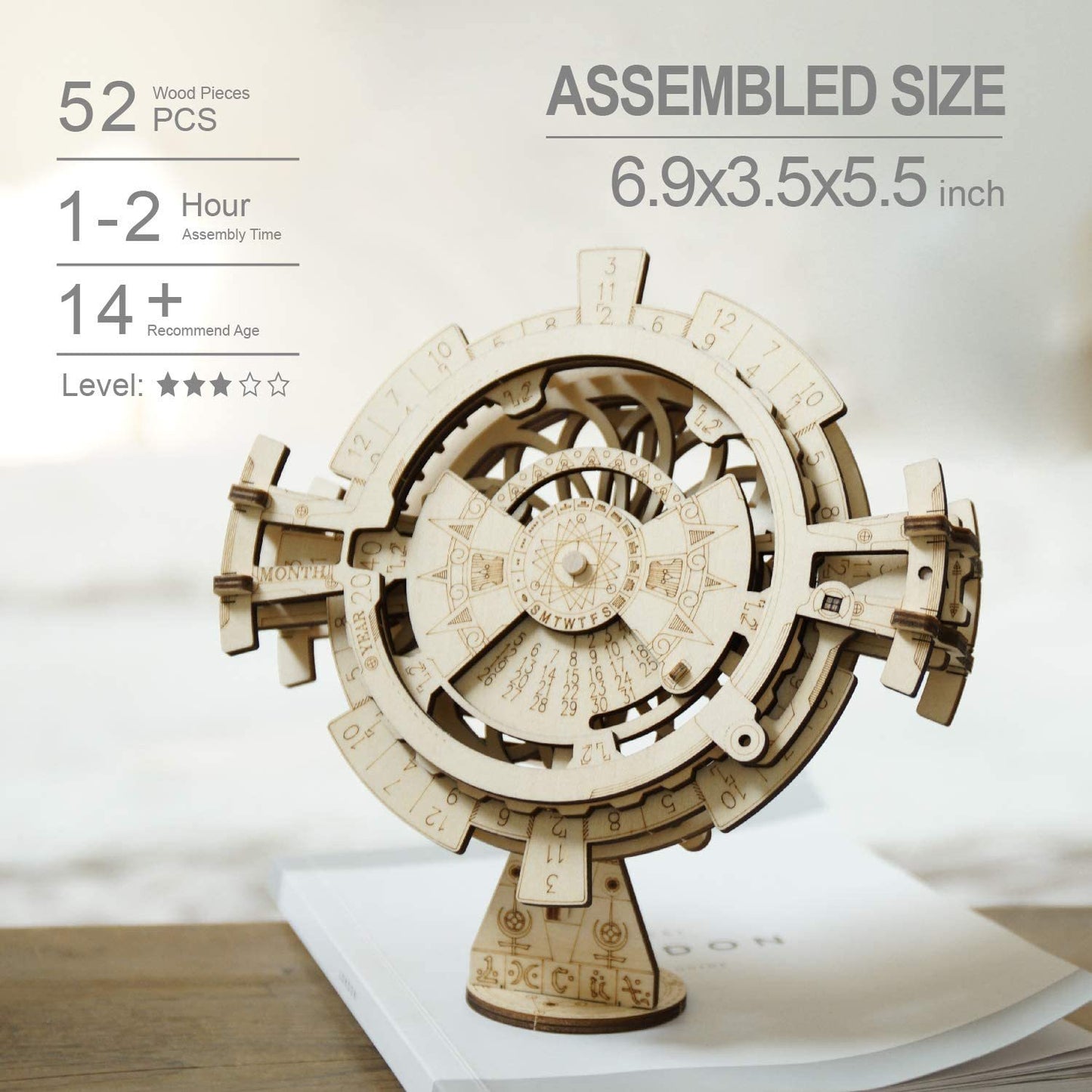 3D Wooden Perpetual Calendar Puzzle