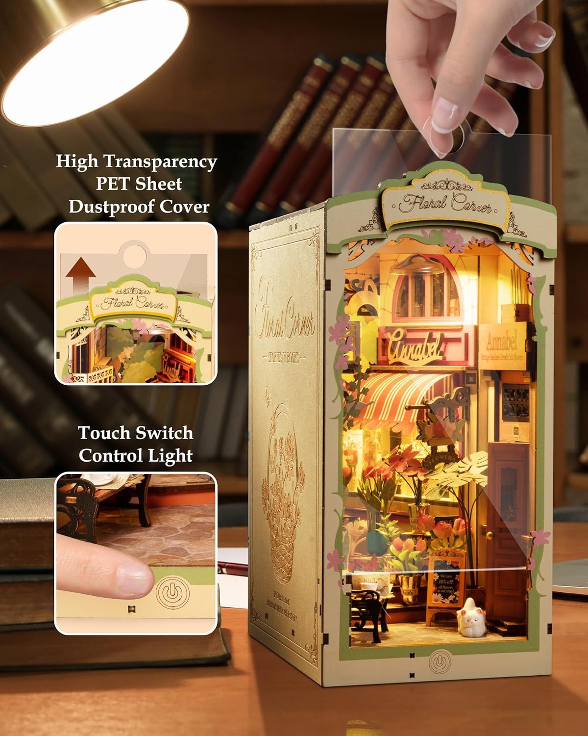 Rolife Floral Book Nook Kit