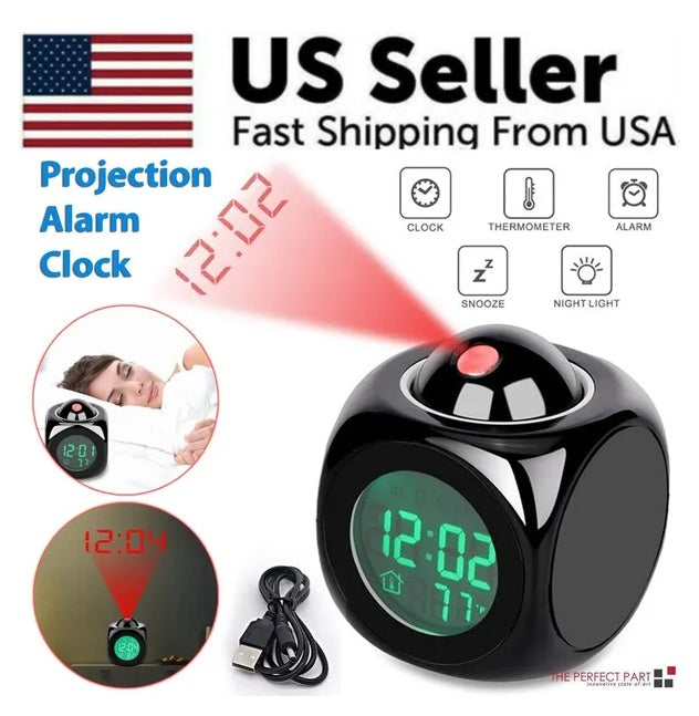 LED Projection Alarm Clock