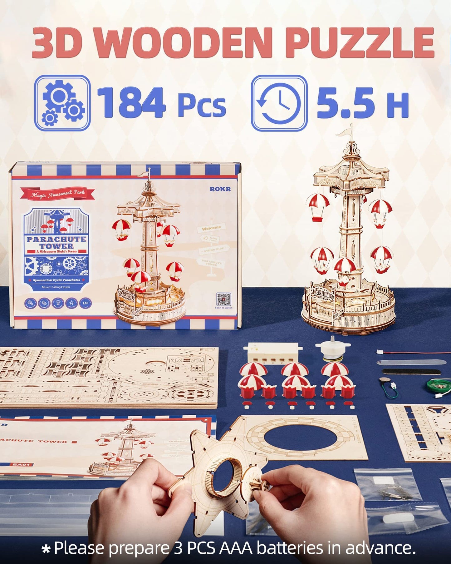 Parachute Tower Music Box Puzzle