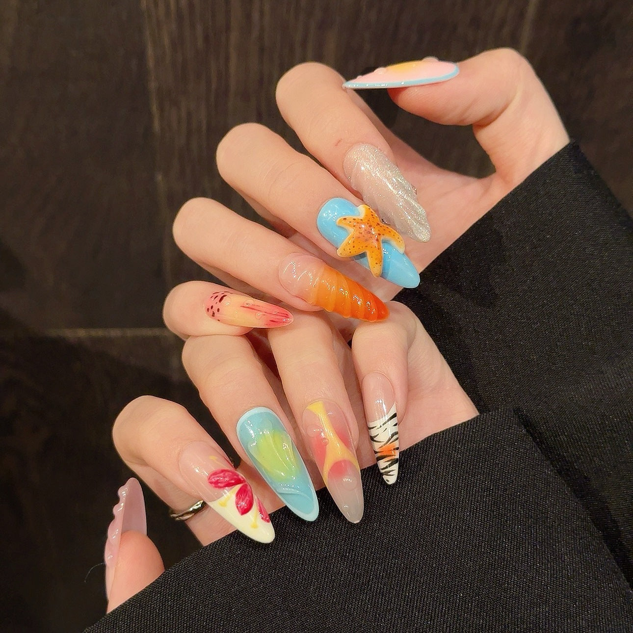 Three-dimensional Starfish Nail Tip