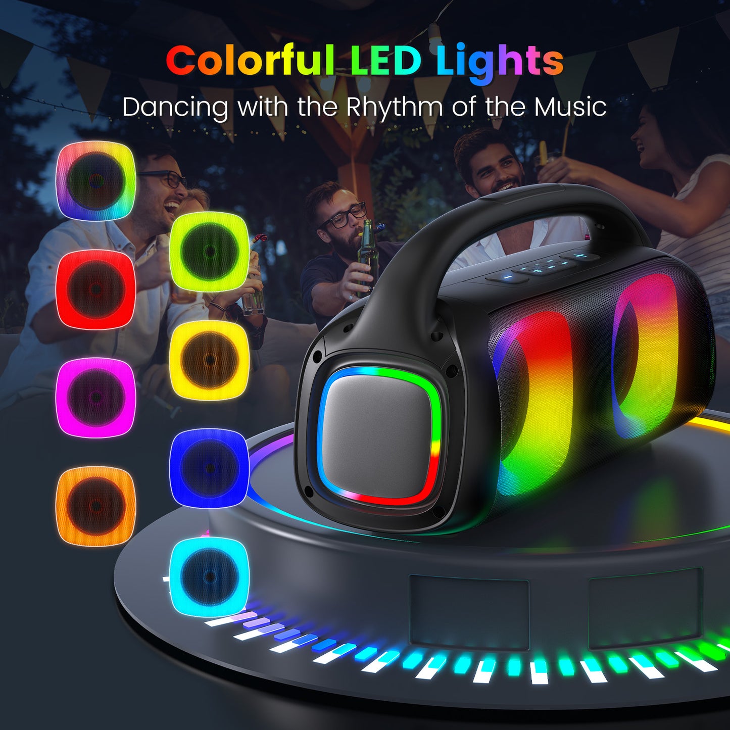 Bluetooth Portable Speaker With 2 Wireless Microphone