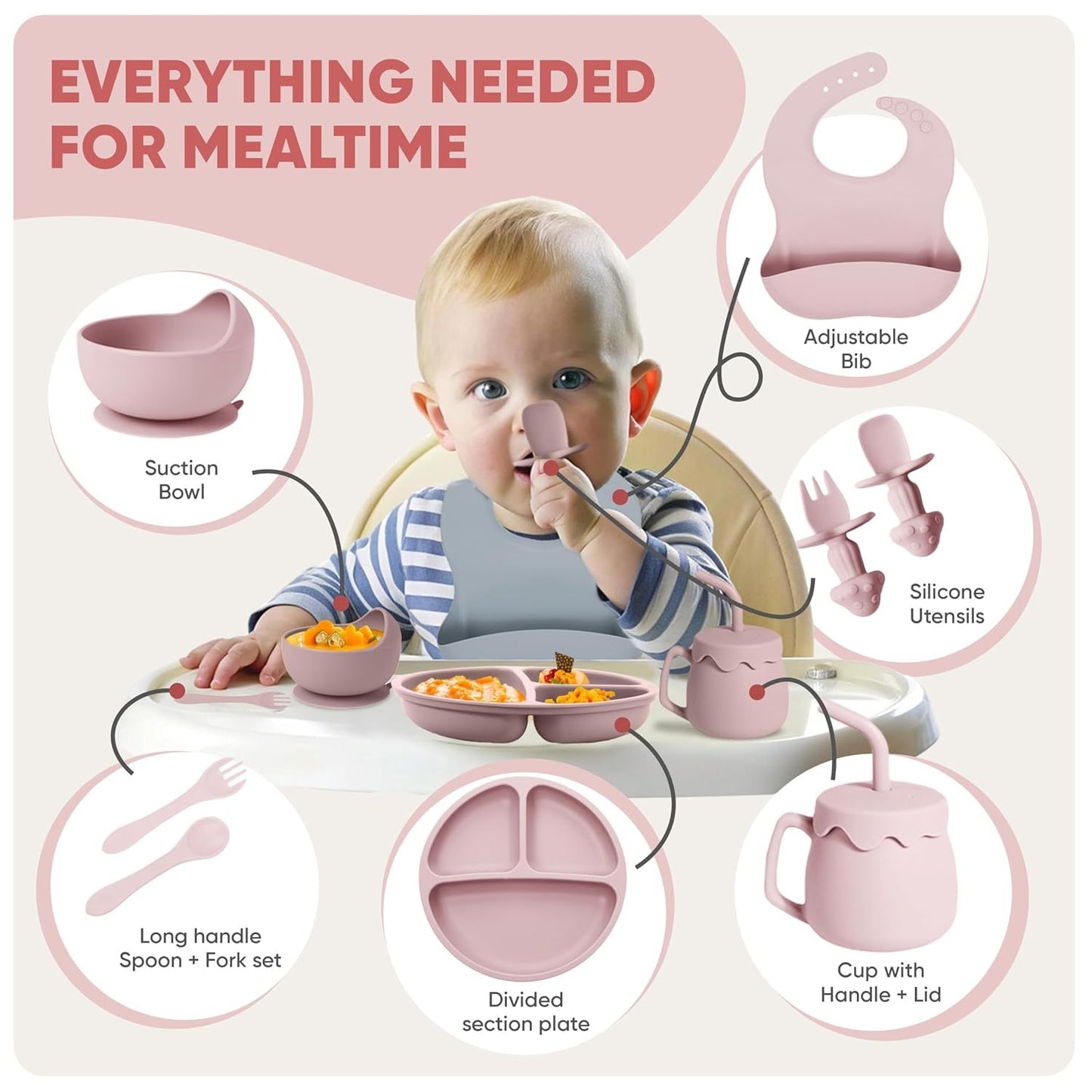 Silicone Baby Feeding Set 10PCS