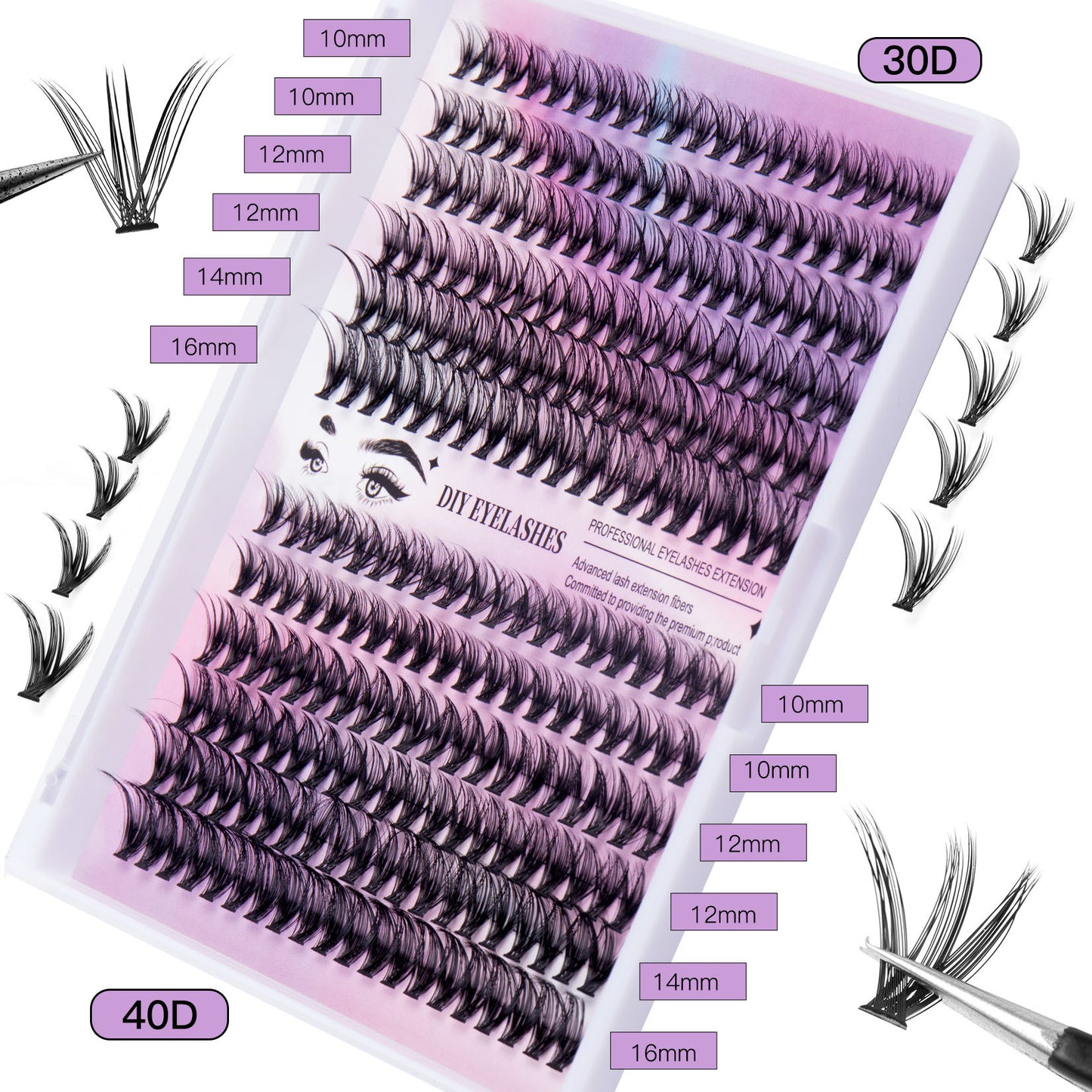 12 Rows Segmented Lashes Set