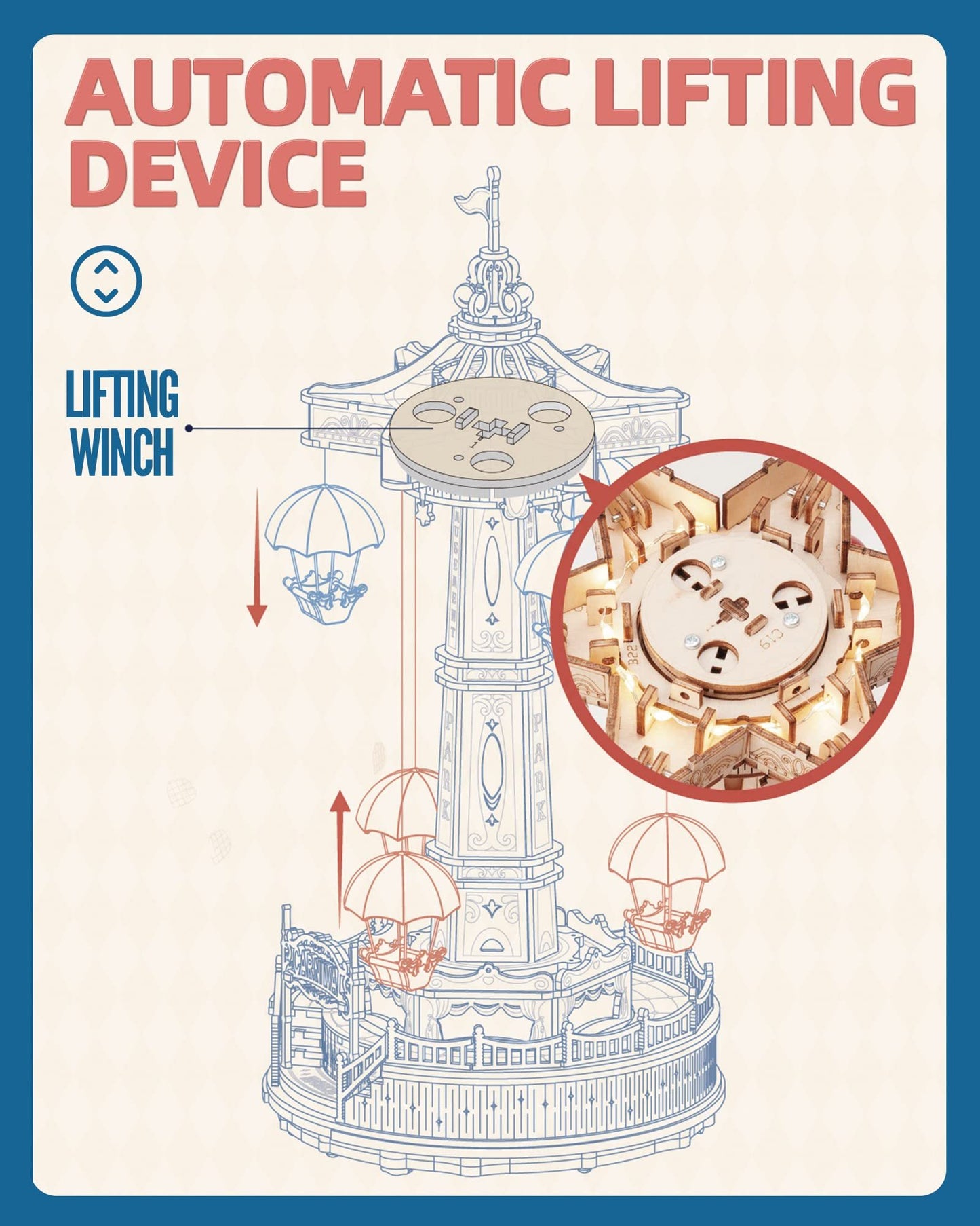 Parachute Tower Music Box Puzzle