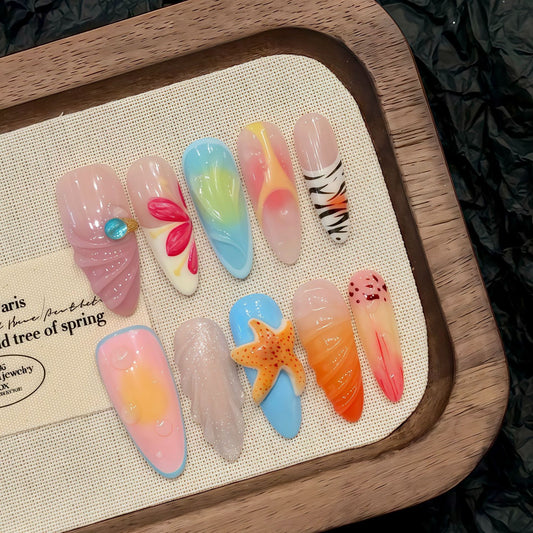 Three-dimensional Starfish Nail Tip