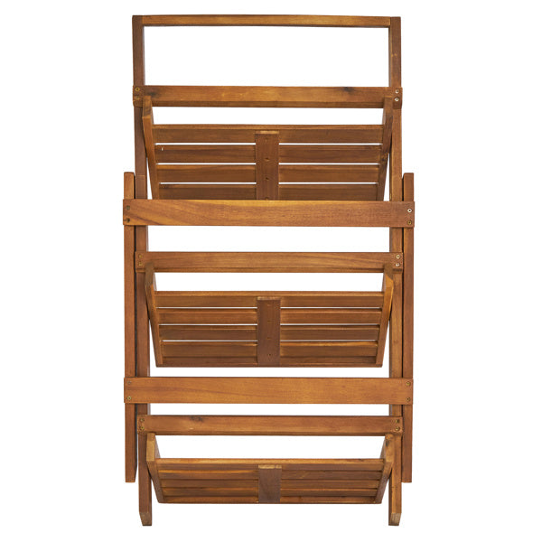 Three-layer Wood Planting Flower Stand