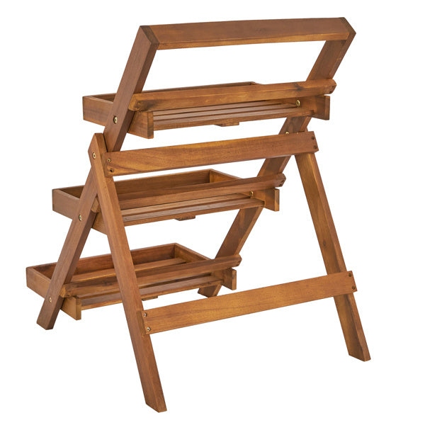 Three-layer Wood Planting Flower Stand