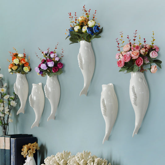 Wall Ceramic Goldfish Decoration