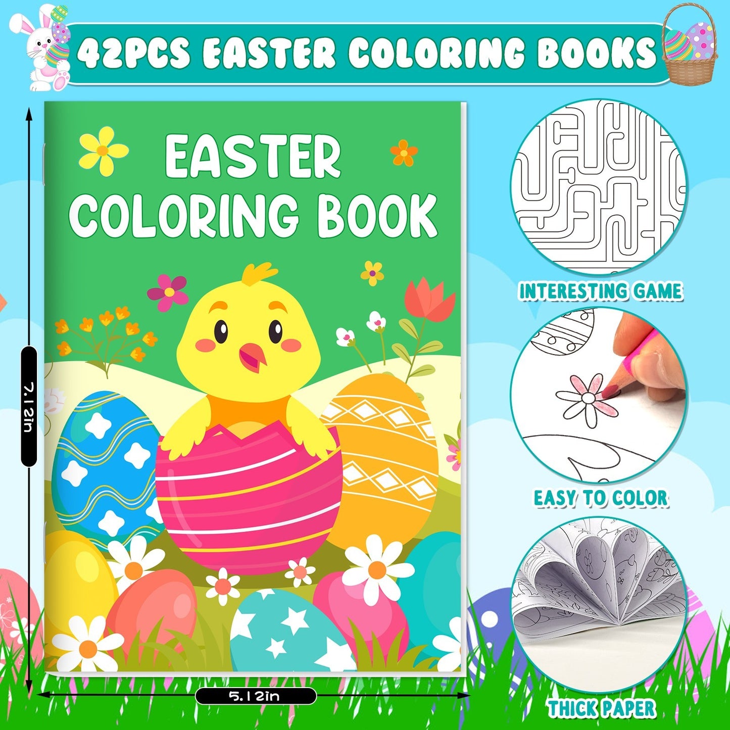 42-pack Easter Kids Colouring Book