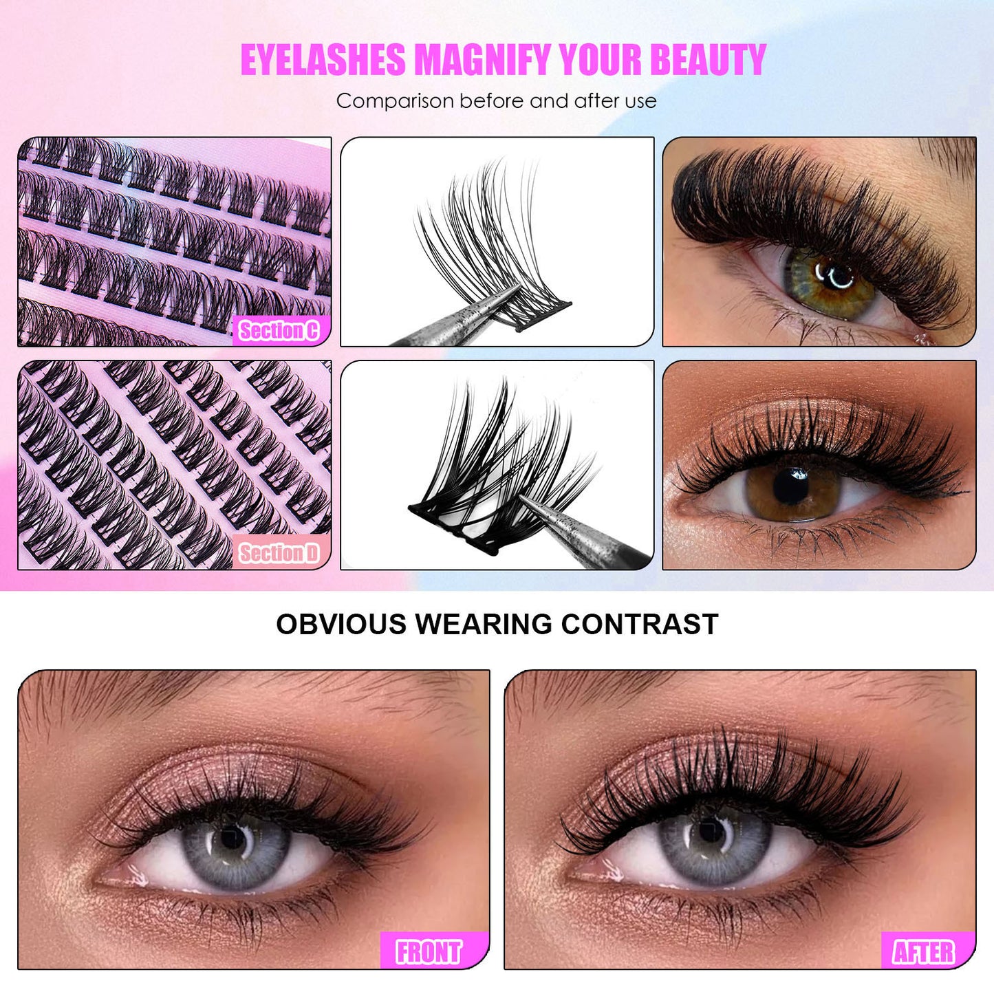 12 Rows Segmented Lashes Clusters