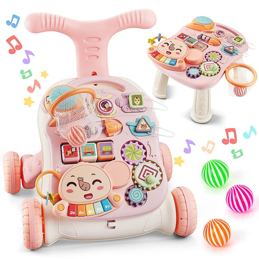 Pink Gliding Walker with Music