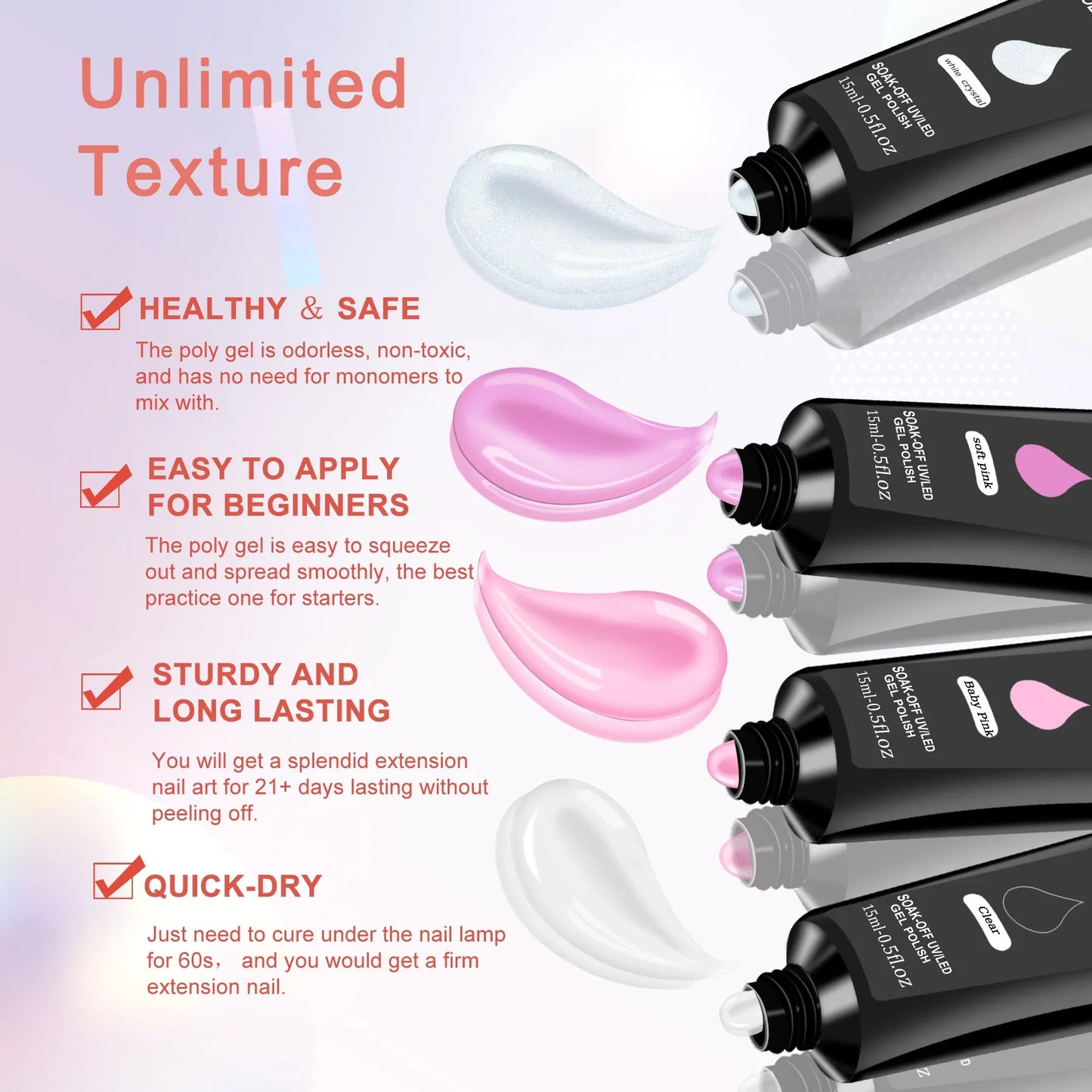 6 PCS Poly Gel Nail Kit